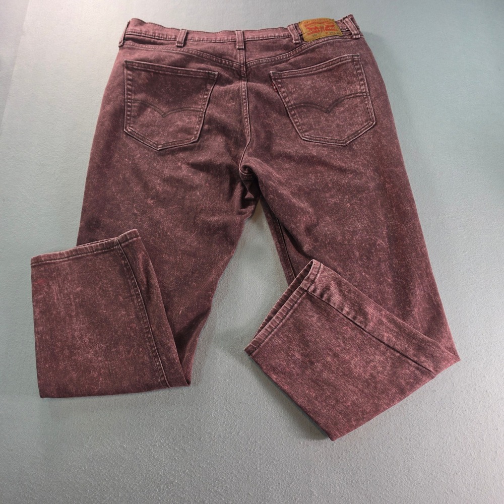 Levis 541 Athletic Taper Jeans Mens 38x30 Burgundy Acid Wash Denim 18181-0303
